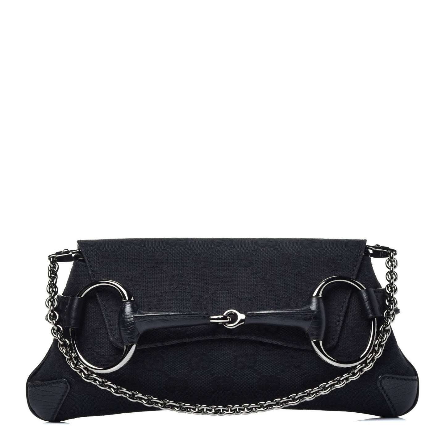 Monogram Horsebit Chain Clutch Black