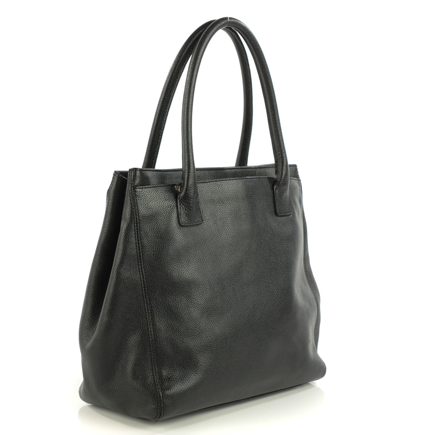 Calfskin Tall Cerf Tote Black