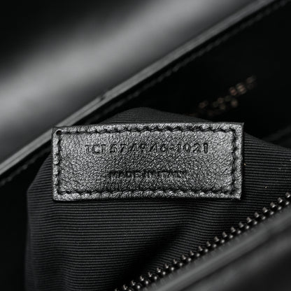 Saint Laurent Calfskin Y Quilted Monogram Monochrome Medium Loulou Chain Satchel Black 7 of 11