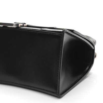 Balenciaga Shiny Box Calfskin Graffiti Logo Small Hourglass Top Handle Bag Black Silver 10 of 10