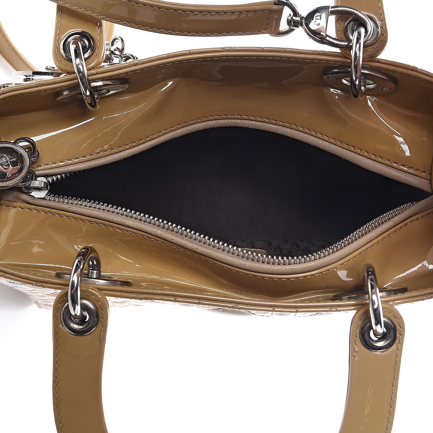 Christian Dior Patent Cannage Medium Lady Dior Beige 5 of 11