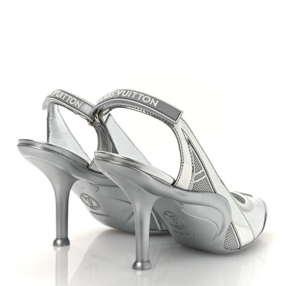 Louis Vuitton Metallic Lambskin Archlight Slingback Pumps 37 Argent 5 of 12