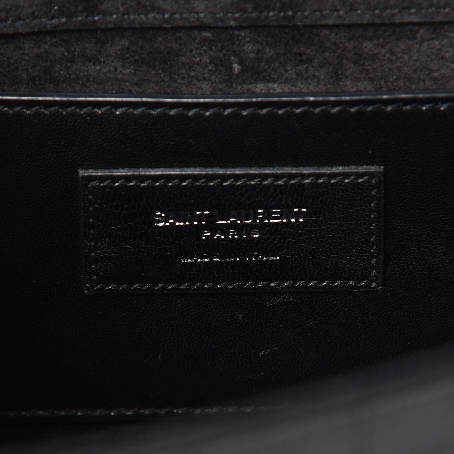Calfskin Crocodile Embossed Medium Classic Monogram Kate Tassel Satchel Black