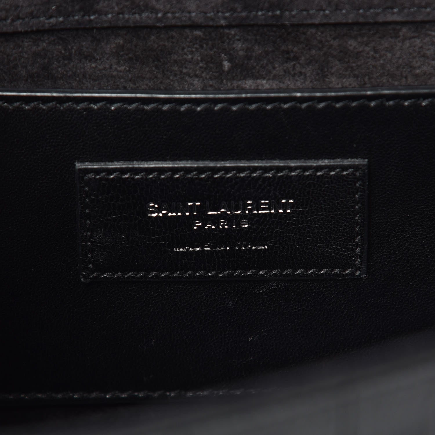 Saint Laurent Calfskin Crocodile Embossed Medium Classic Monogram Kate Tassel Satchel Black 6 of 8