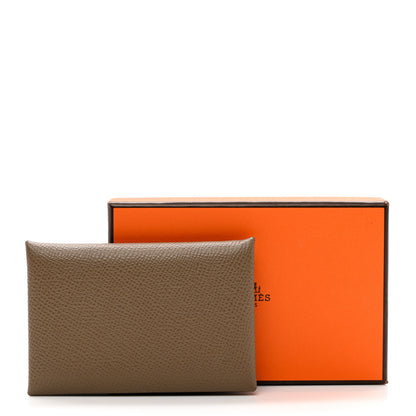 Hermes Epsom Calvi Card Case Etoupe 7 of 7
