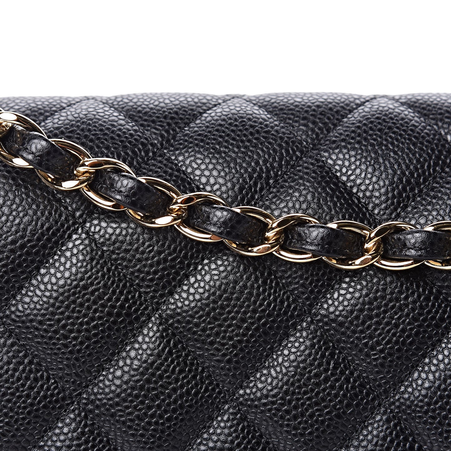 Caviar Quilted Jumbo Double Flap Black