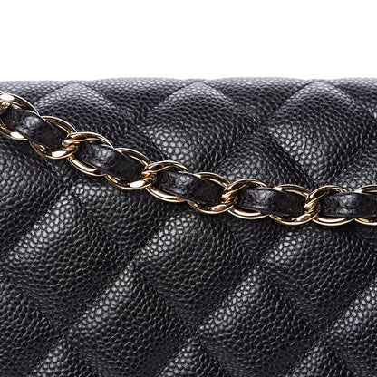 Chanel Caviar Quilted Jumbo Double Flap Black 13 of 24