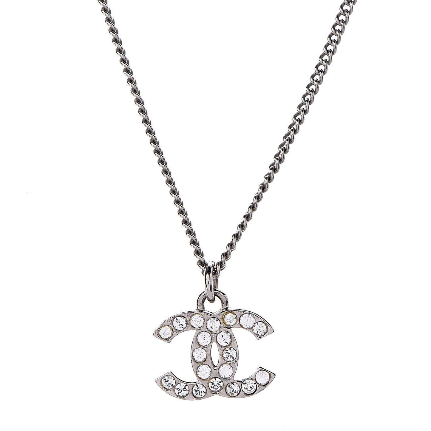 Crystal Timeless CC Necklace Silver