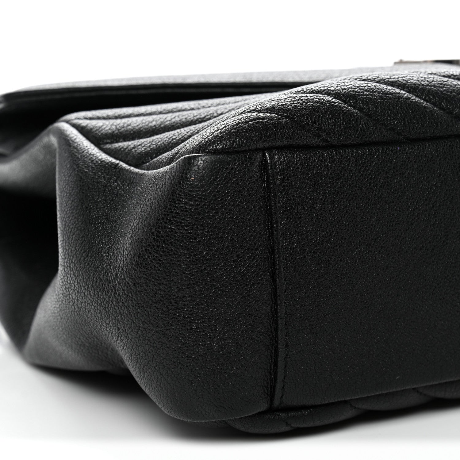 Saint Laurent Sheepskin Matelasse Chevron Monogram Large College Satchel Black 9 of 14