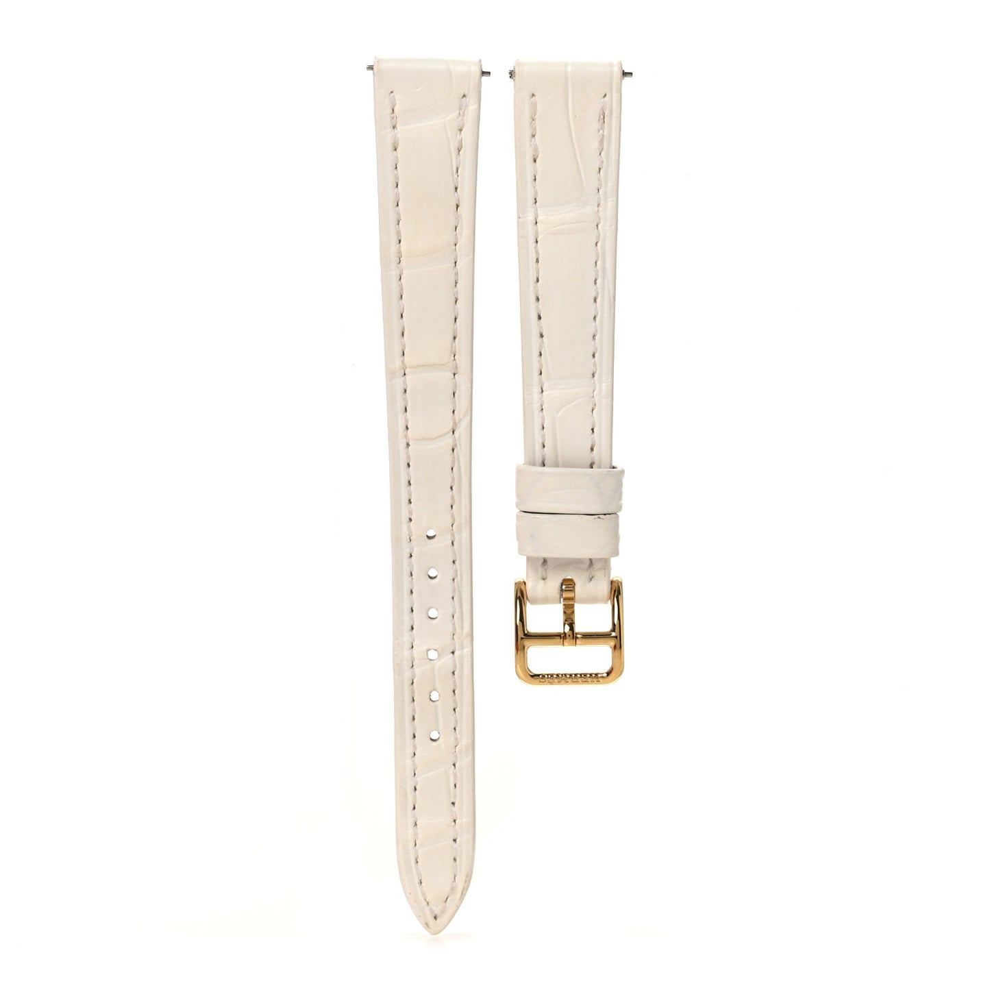 Matte Alligator Heure H Hour Watch Strap White
