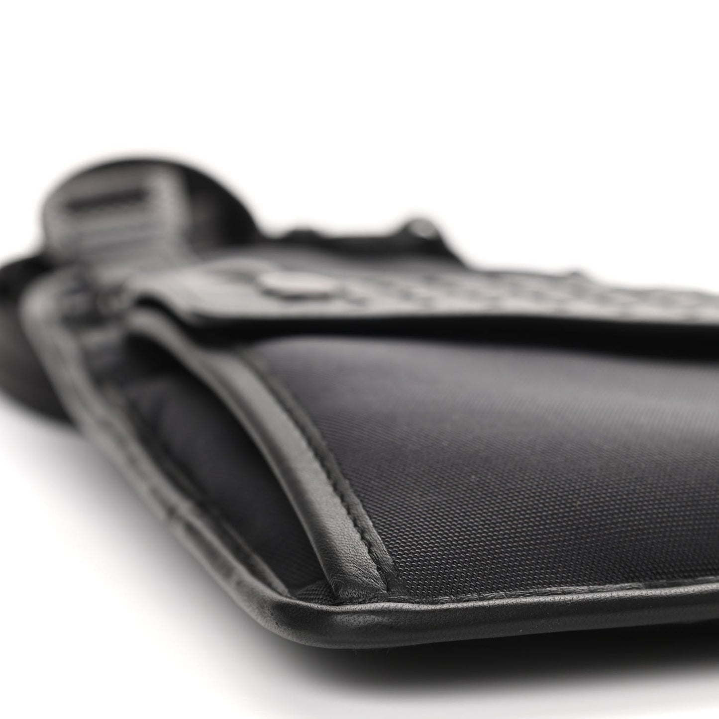 Nappa Intrecciato Nylon High Tech Crossbody Pouch Black