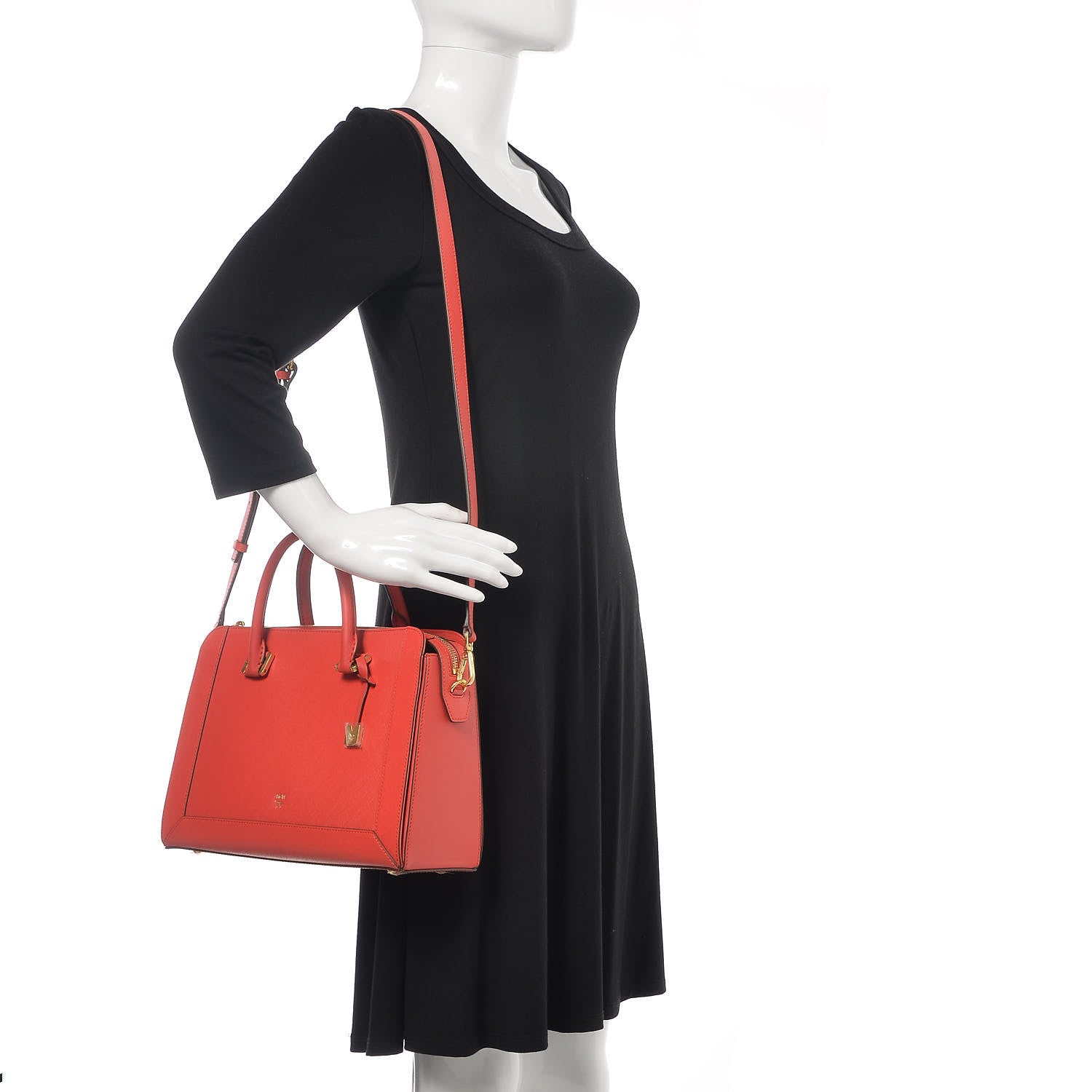 MCM Saffiano Nuovo Tote Hot Coral 2 of 10