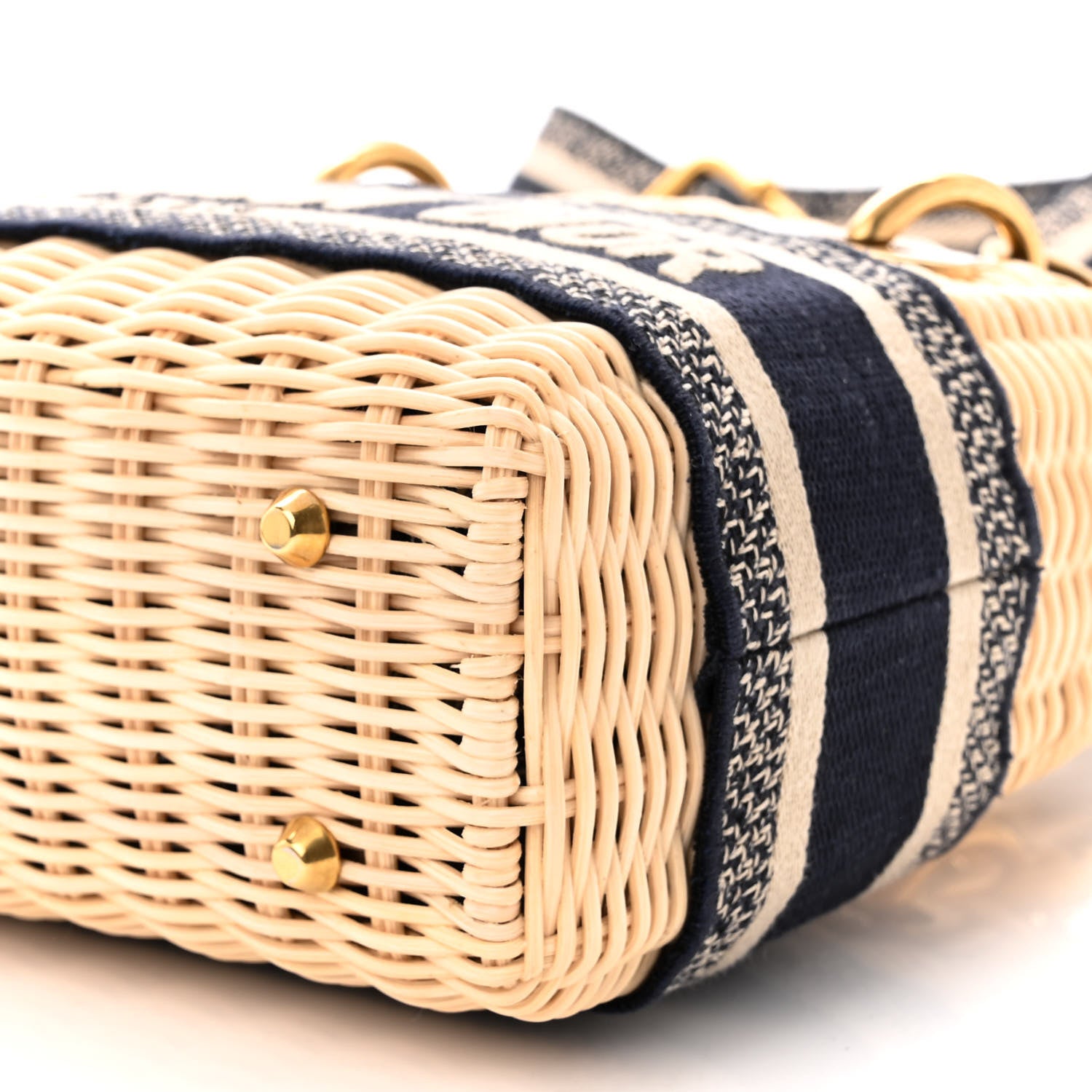 Christian Dior Wicker Oblique Mini Lady Dior Bag Blue 8 of 8