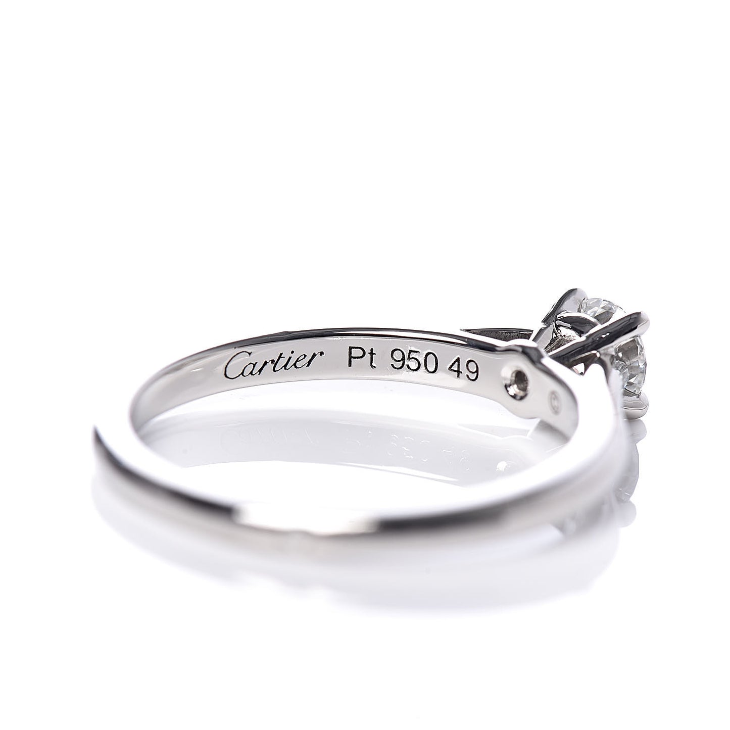 Platinum Diamond .24ct Solitaire Engagement Ring 49 4.75