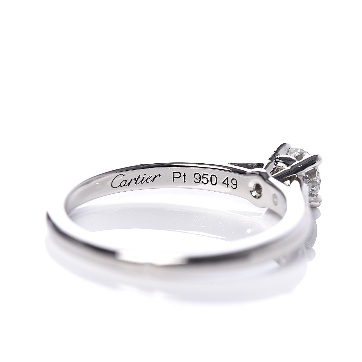 Cartier Platinum Diamond .24ct Solitaire Engagement Ring 49 4.75 5 of 6