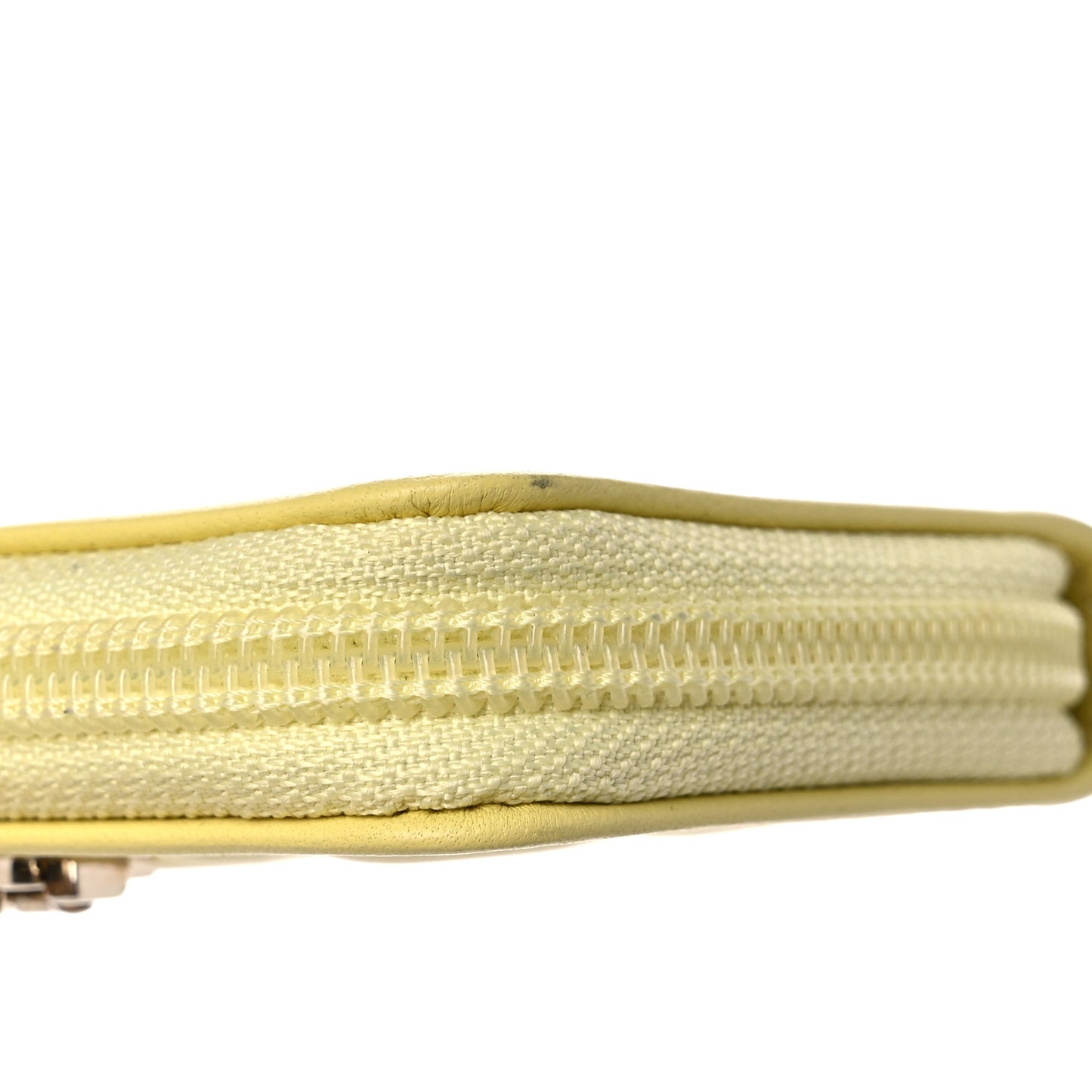 Lambskin Quilted Zip Around Boy Coin Purse Wallet Yellow