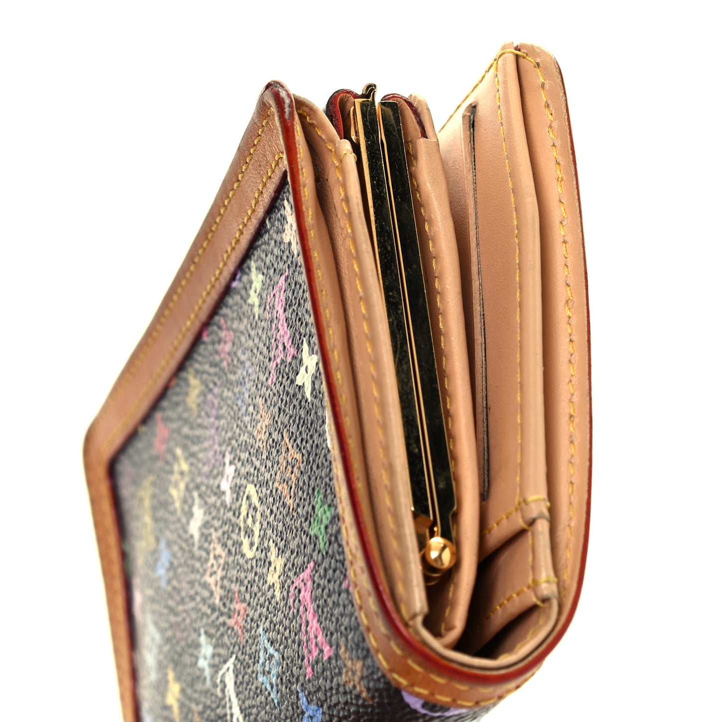 Monogram Multicolor French Purse Wallet Black