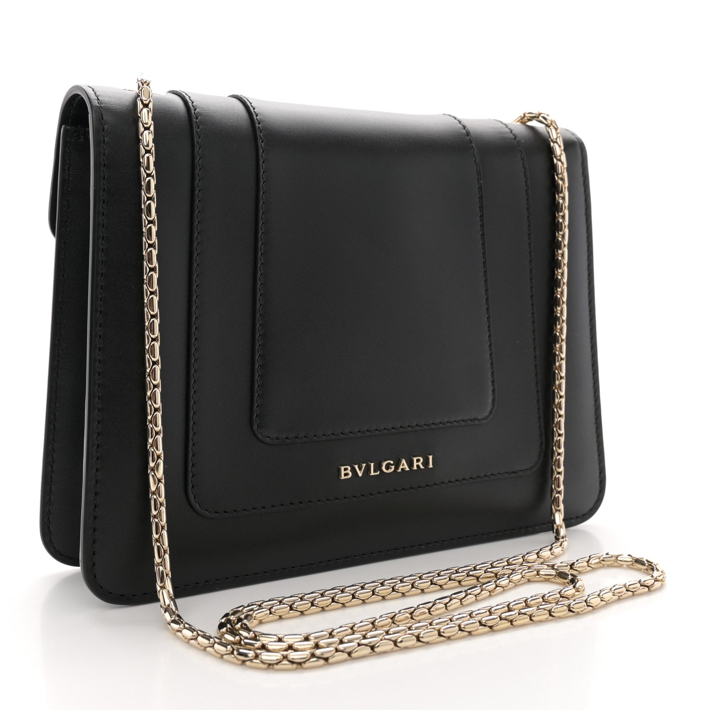 Calfskin Small Serpenti Forever Snake Strap Crossbody Bag Black