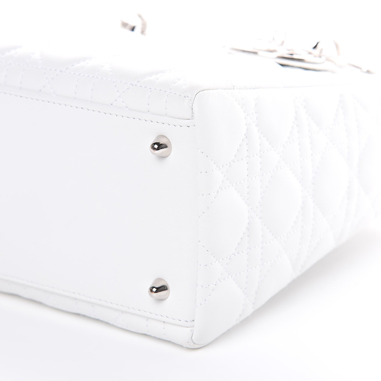 Christian Dior Lambskin Cannage Medium Lady Dior White 12 of 14