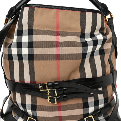 Burberry House Check Bridle Calfskin Medium Gosford Hobo Black 11 of 13