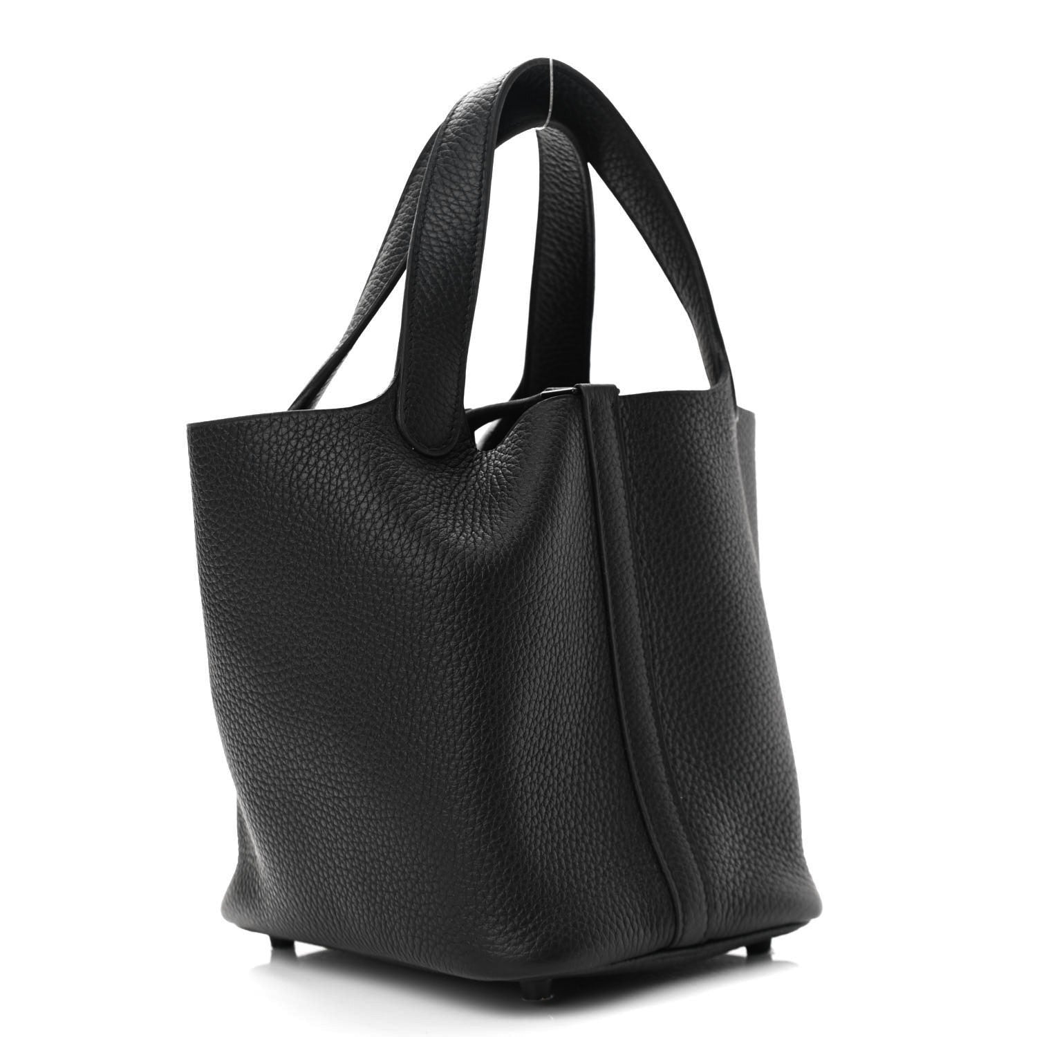 Hermes Taurillon Clemence Monochrome Picotin Lock 18 PM Black 3 of 11