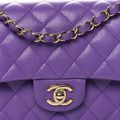 Chanel Caviar Quilted Small Double Flap Purple 8 of 10