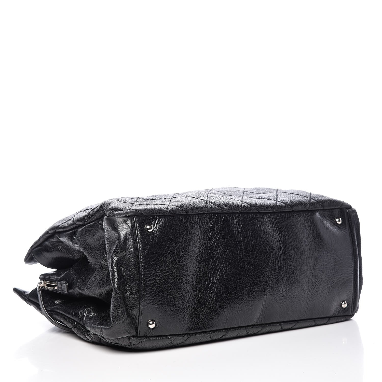 Chanel Glazed Calfskin XL On The Road Tote Black 4 of 9