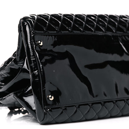 Chanel Patent Quilted Maxi Just Mademoiselle Bowling Bag Black 9 of 12