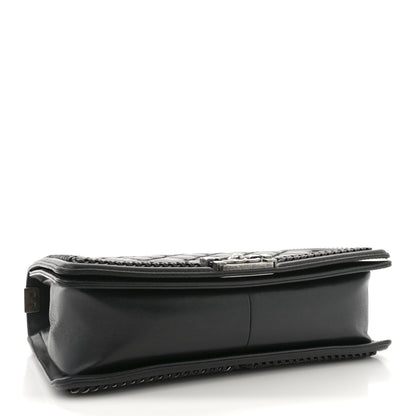Chanel Calfskin Quilted Medium Top Handle Boy Flap Black 4 of 10