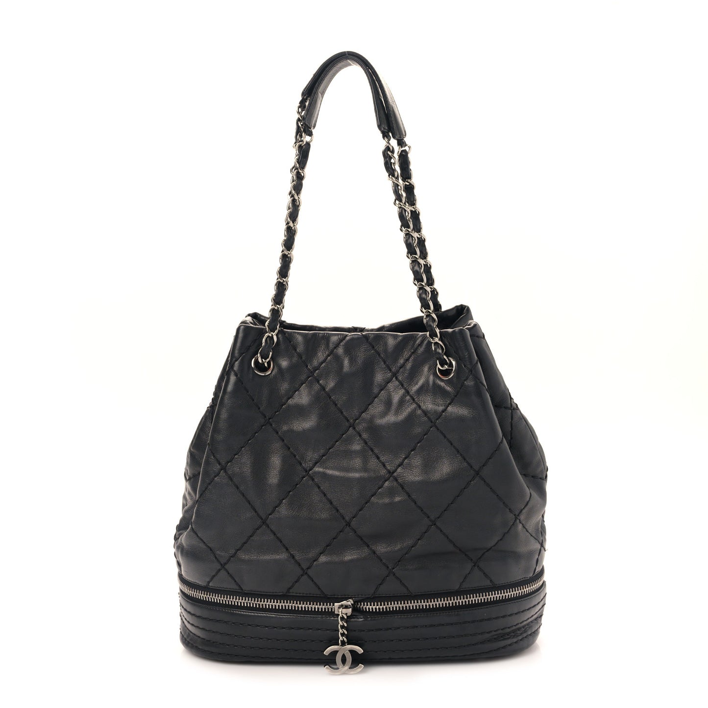 Lambskin Expandable Tote Black