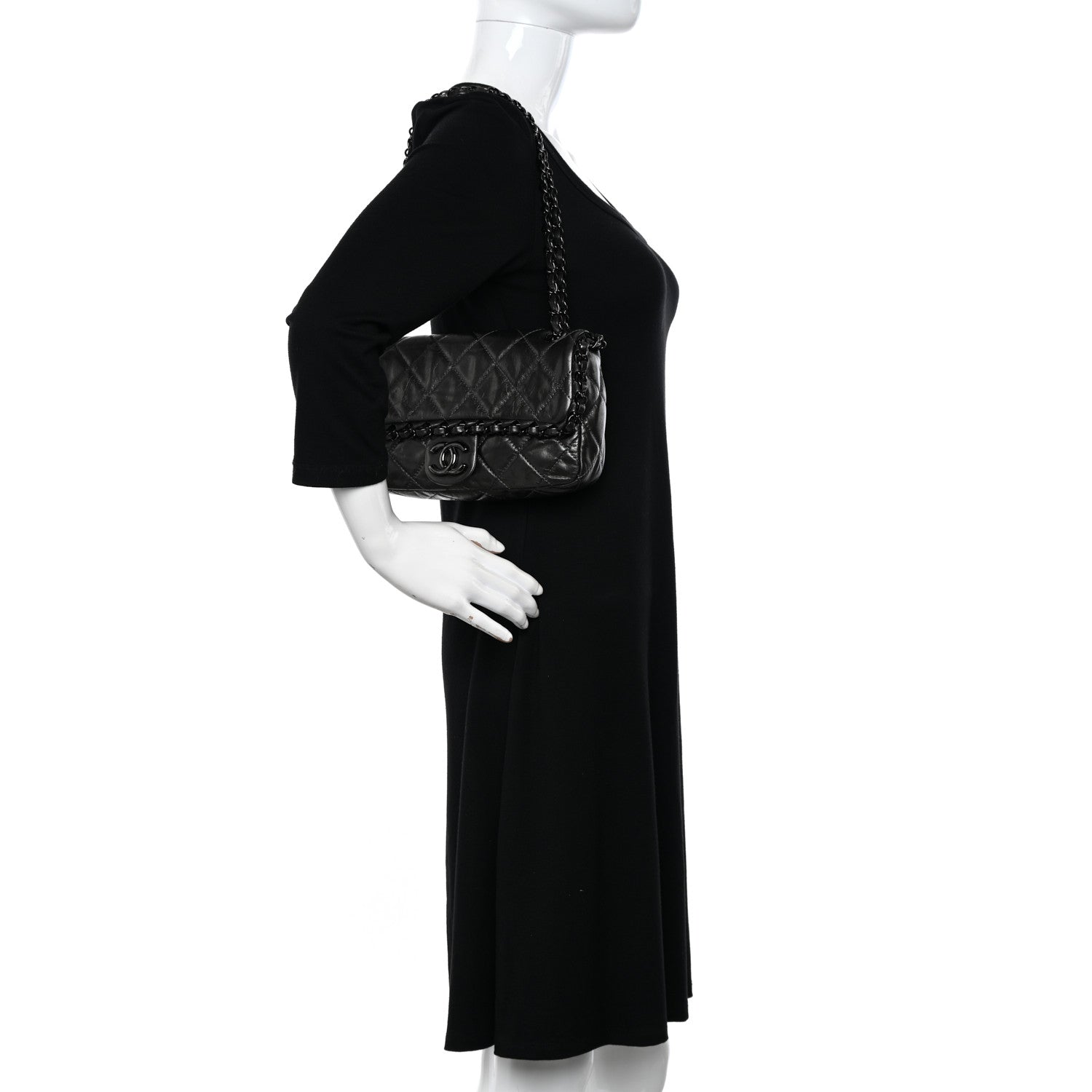 Chanel Calfskin Quilted Small Chain Me Flap Grey 2 of 12