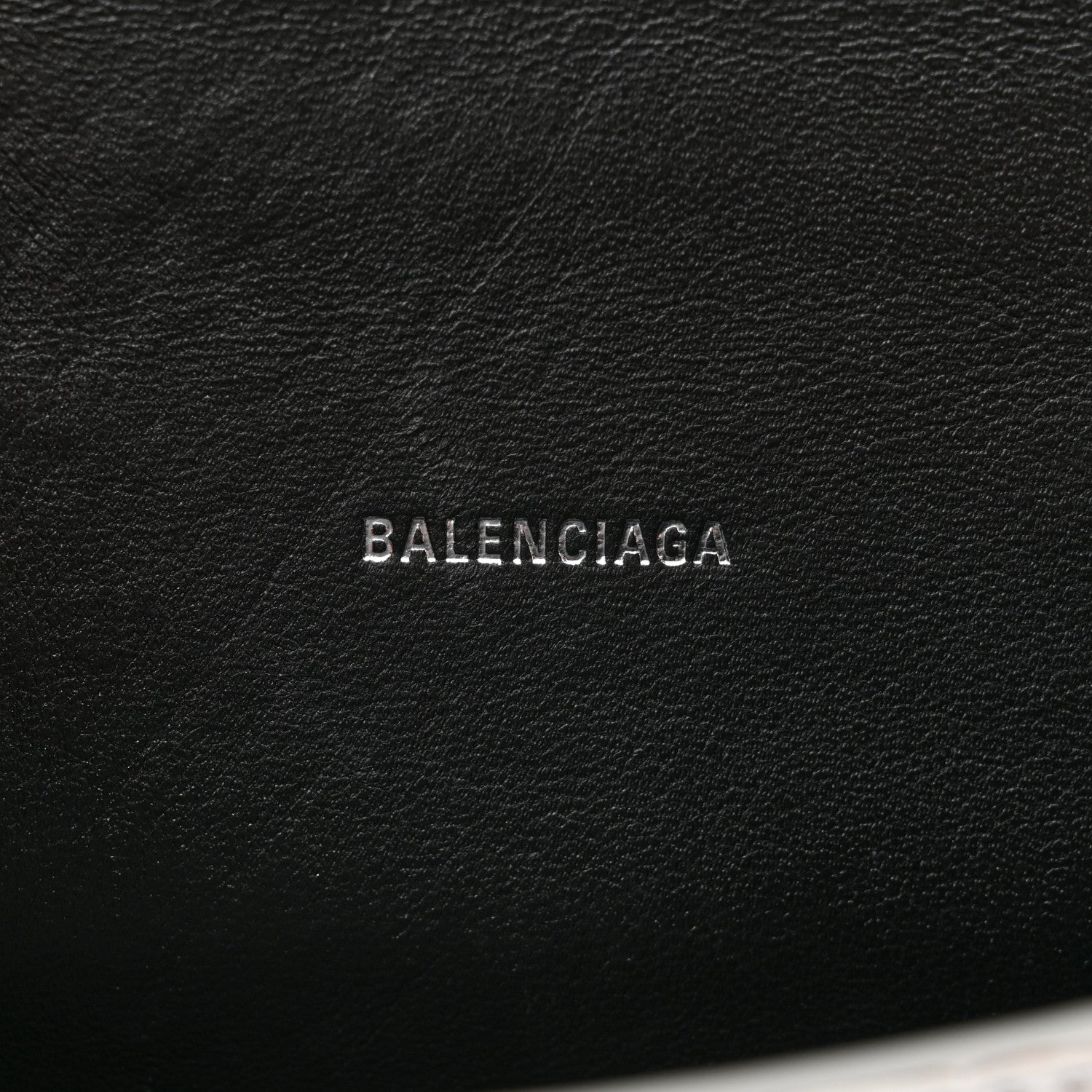 Balenciaga Metallic Calfskin Crocodile Embossed Crystal Hourglass Top Handle Bag XS Silver 6 of 12