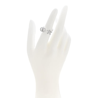 Gucci 18K White Gold Diamond Flora GG Open Ring 51 5.75 2 of 7
