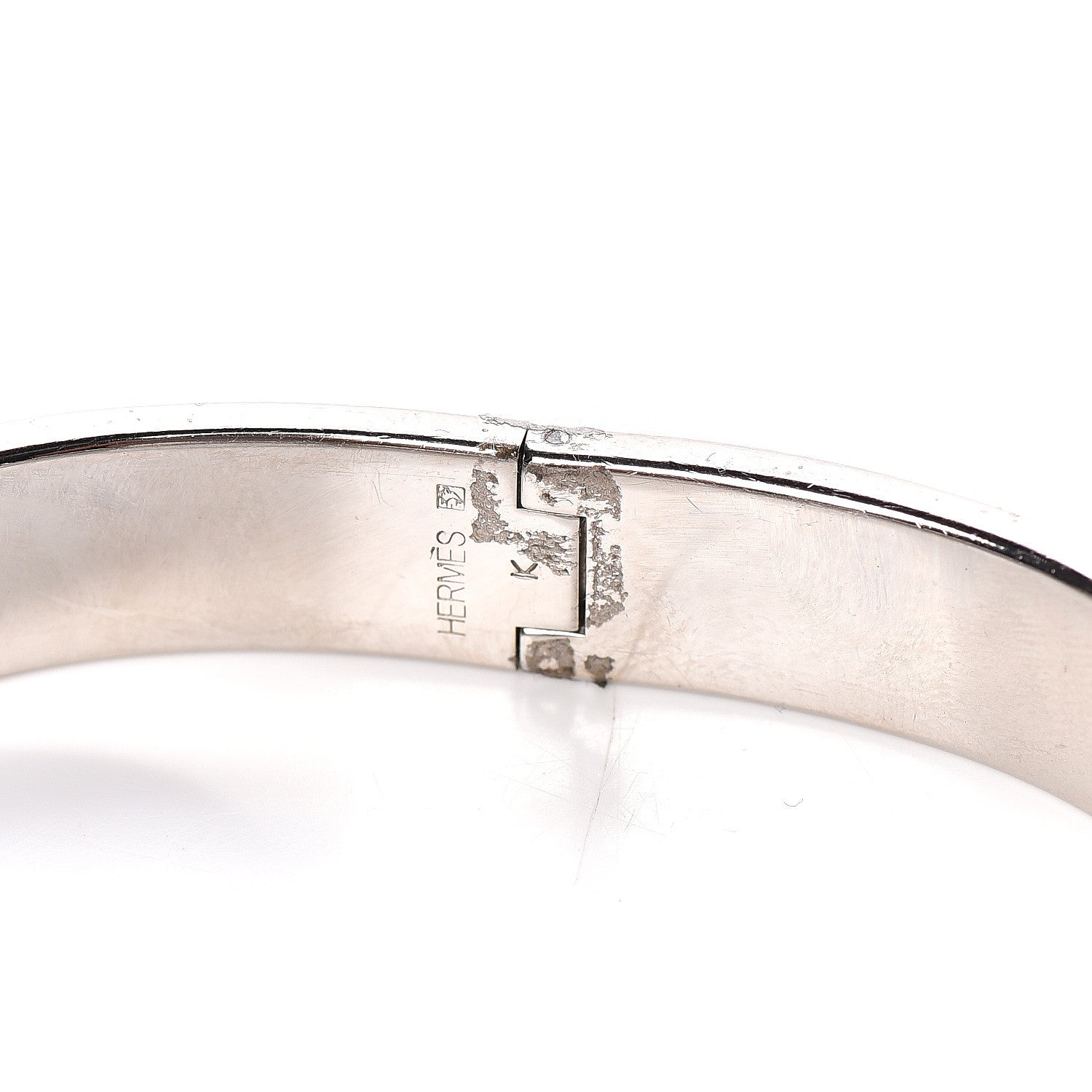 Hermes Matte Enamel Narrow Clic Clac HH Bracelet GM White 5 of 6