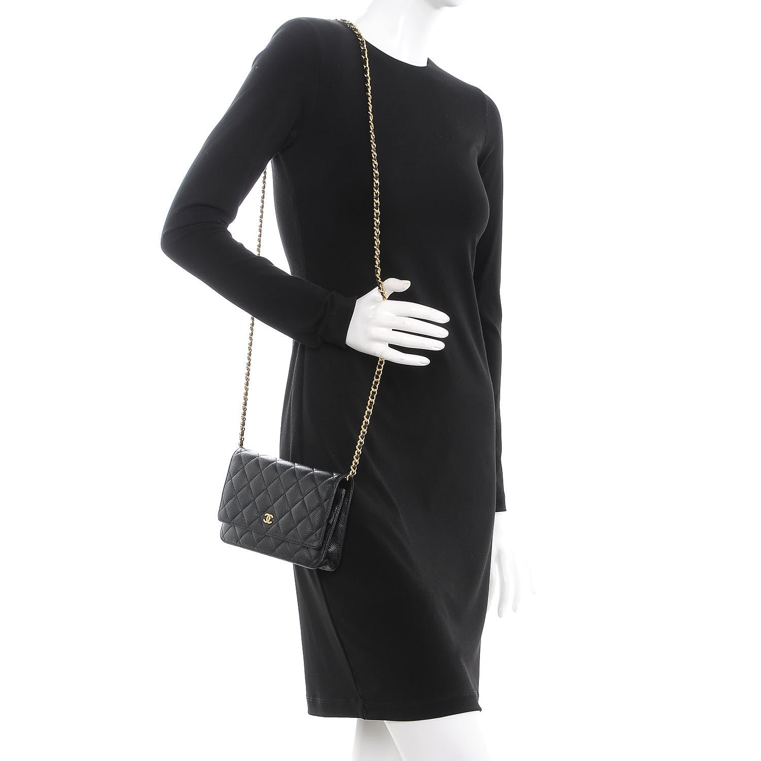 Chanel Caviar Quilted Wallet On Chain WOC Black 2 of 9