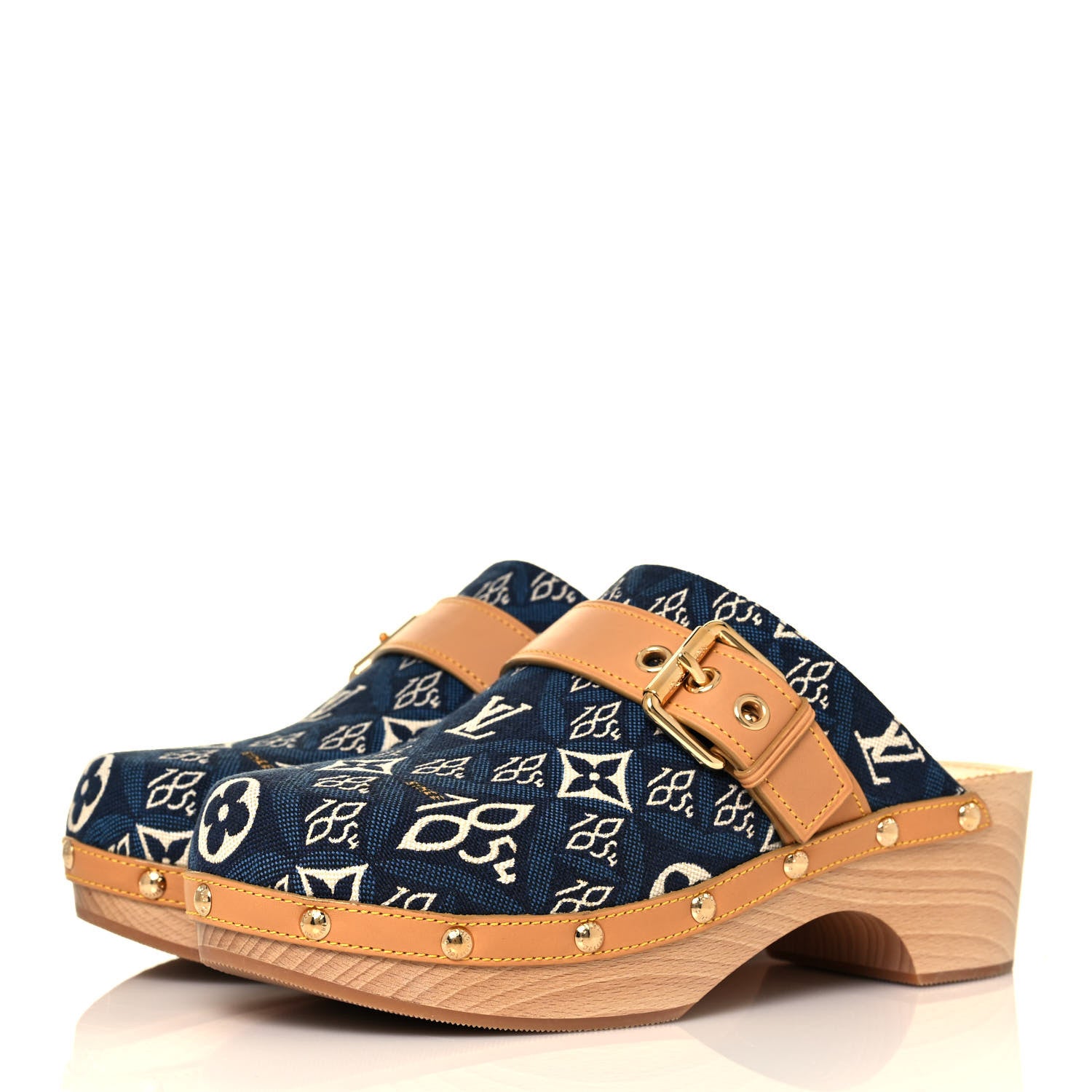 Louis Vuitton Jacquard Since 1854 Cottage Clog Mules 37 Blue 3 of 8
