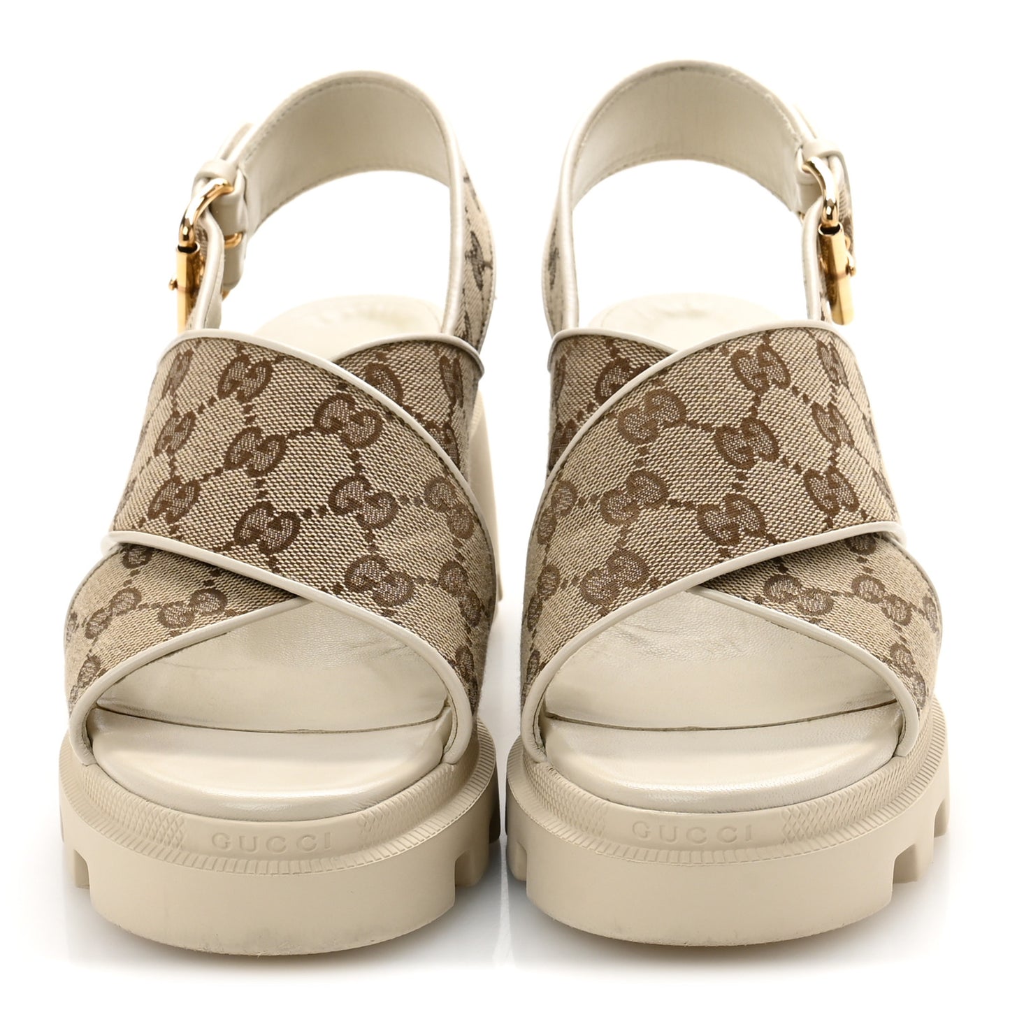 Monogram Granada Kid Trip 40/72mm Lug Sole Sandals 40 Beige Ebony Mystic White