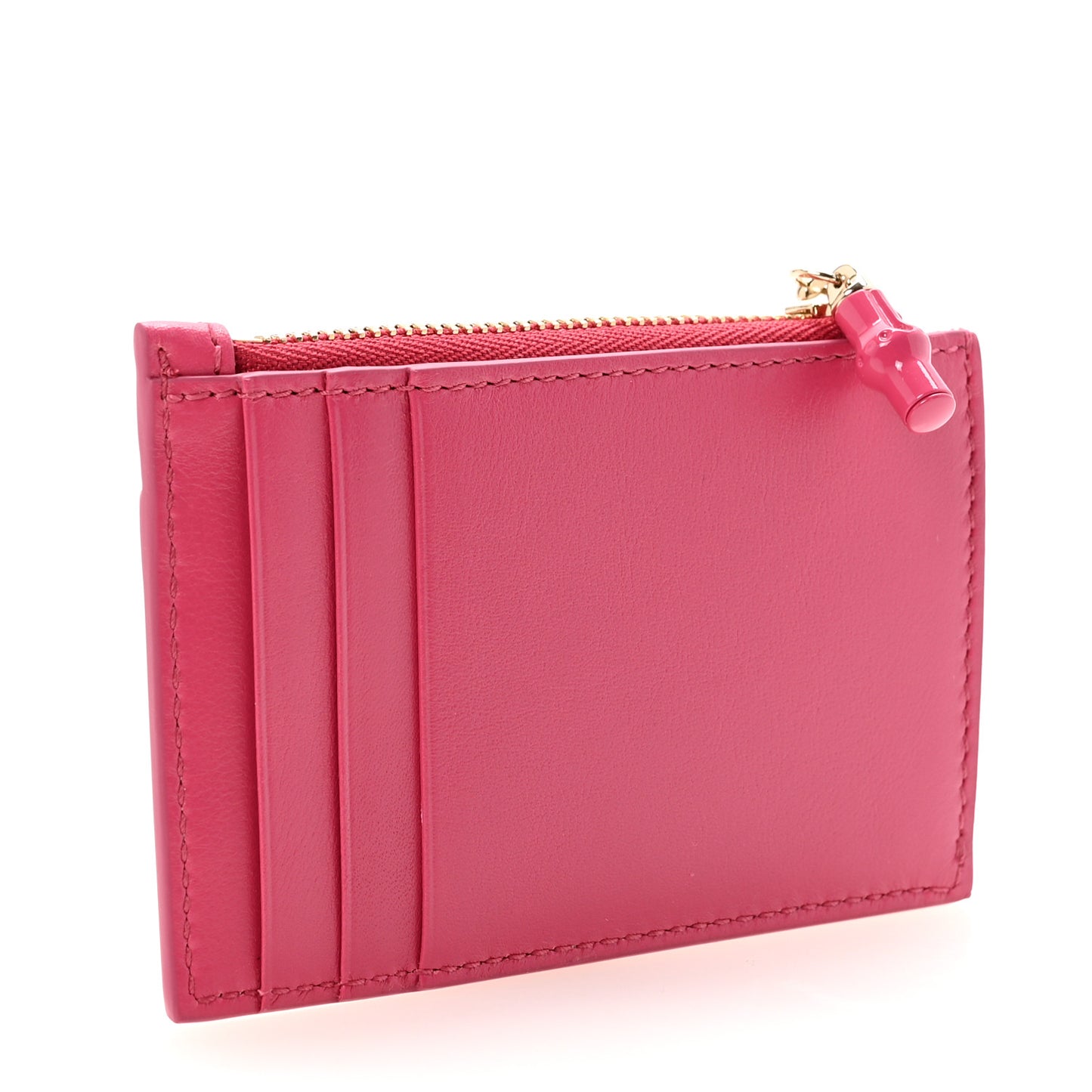 Calfskin Bamboo Coin Purse Pink