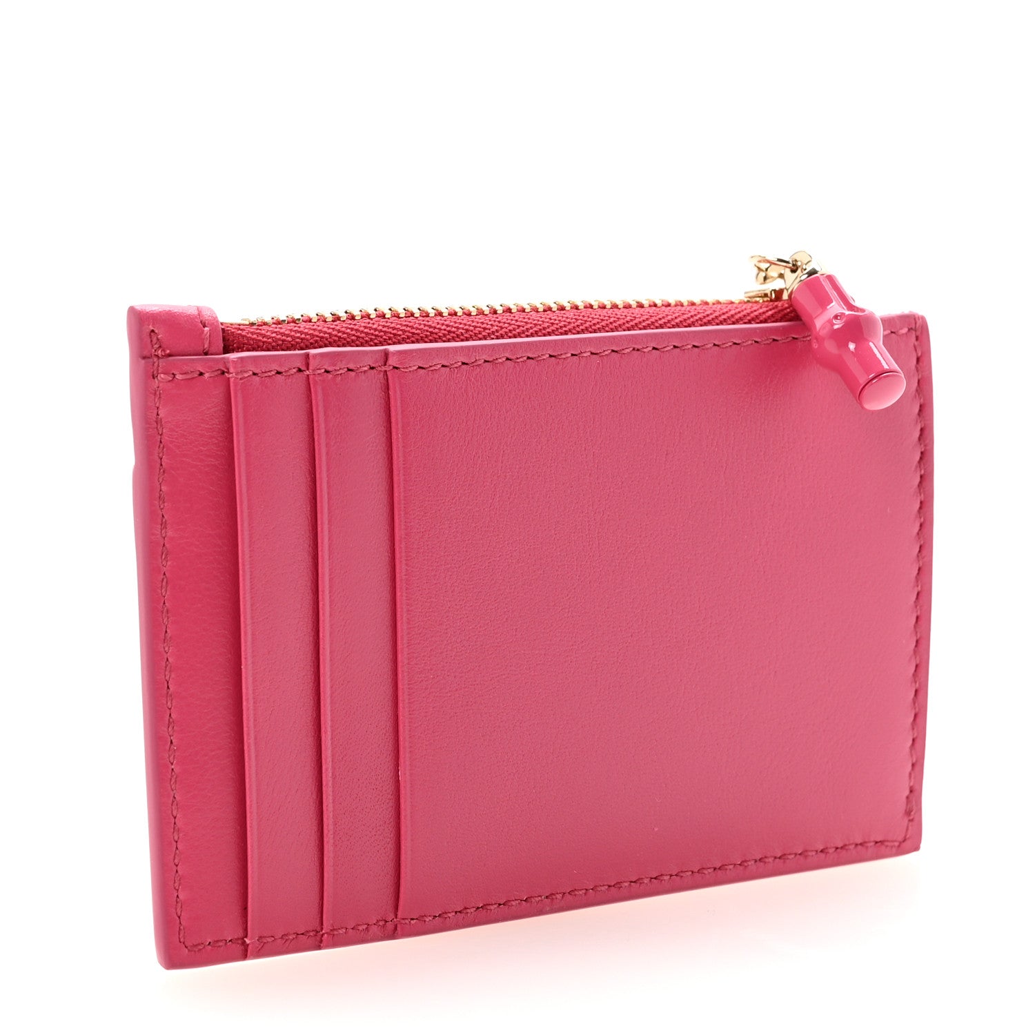 Gucci Calfskin Bamboo Coin Purse Pink 3 of 7