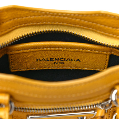 Balenciaga Chevre Silver Metallic Edge Hardware Nano City Jaune Epi 14 of 20