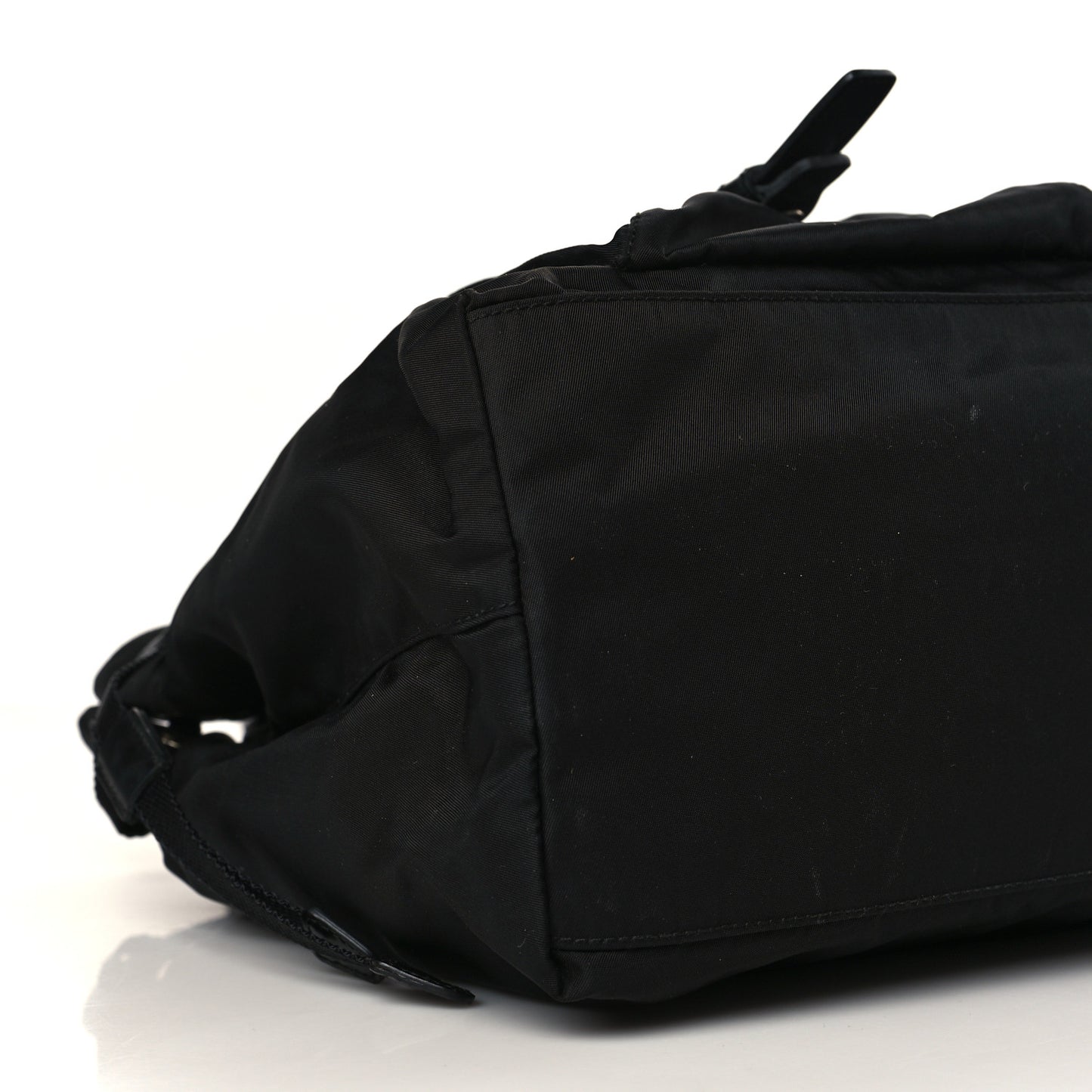 Nylon Vela Drawstring Shopping Tote Black
