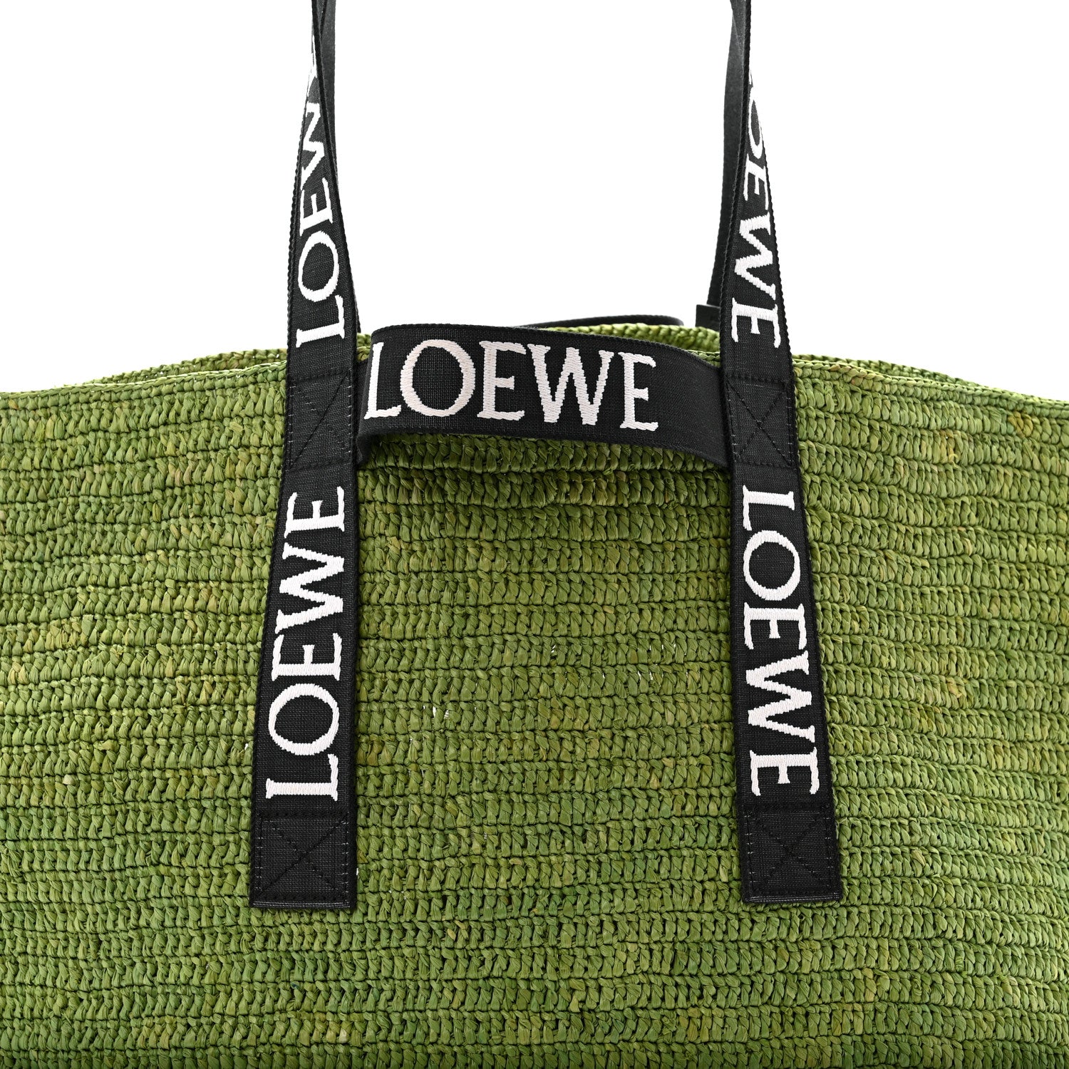 Loewe Raffia Paulas Ibiza Fold Shopper Tote Green 7 of 11