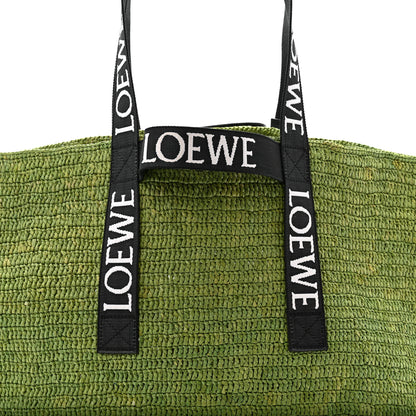 Loewe Raffia Paulas Ibiza Fold Shopper Tote Green 7 of 11