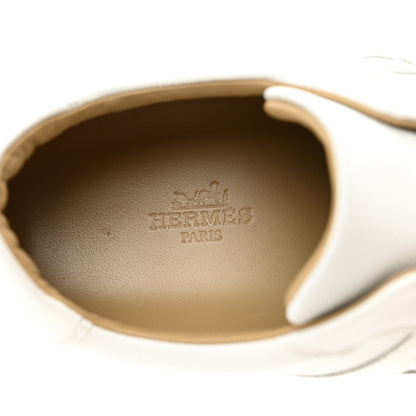 Hermes Epsom Mens Boomerang Sneakers 39 White 7 of 9