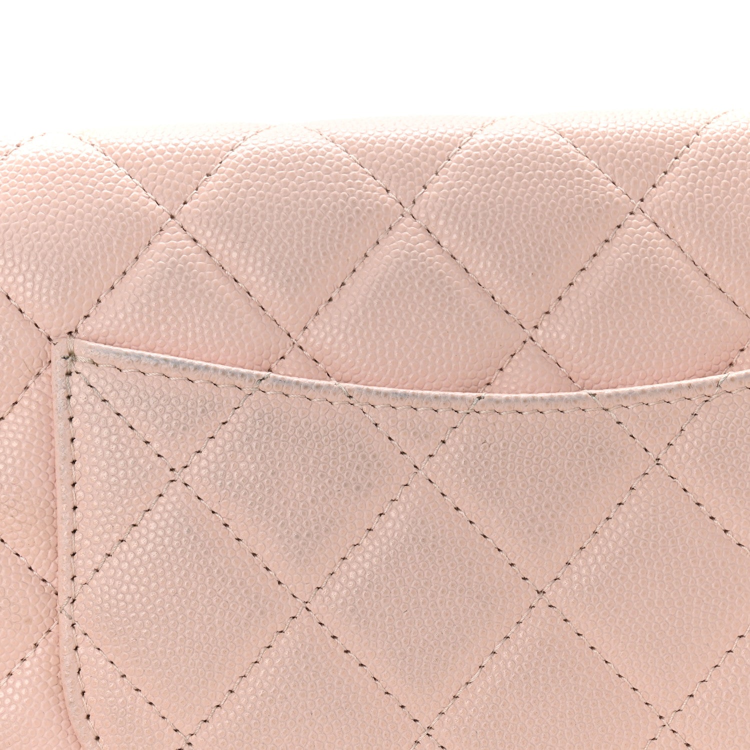 Chanel Caviar Quilted Crystal Enamel CC Wallet On Chain WOC Light Pink 15 of 15