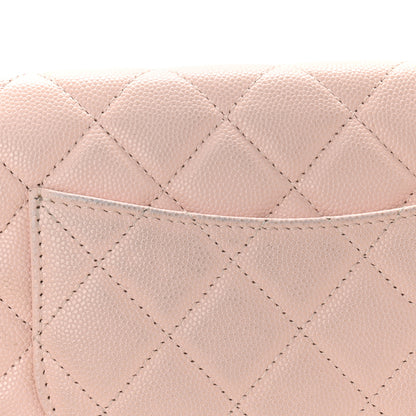 Chanel Caviar Quilted Crystal Enamel CC Wallet On Chain WOC Light Pink 15 of 15
