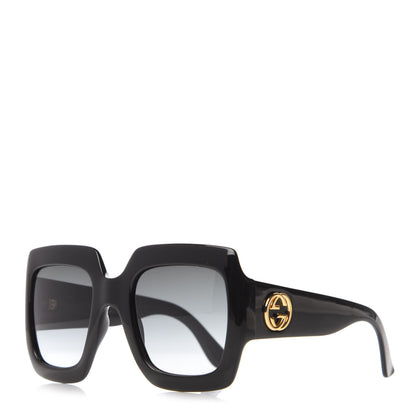 Gucci Acetate Square Frame Sunglasses GG0053S Black 1 of 8