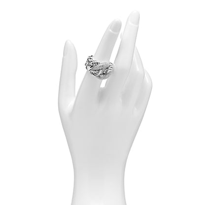 David Yurman Sterling Silver Pave Diamond Belmont Ring 54 6.75 2 of 4