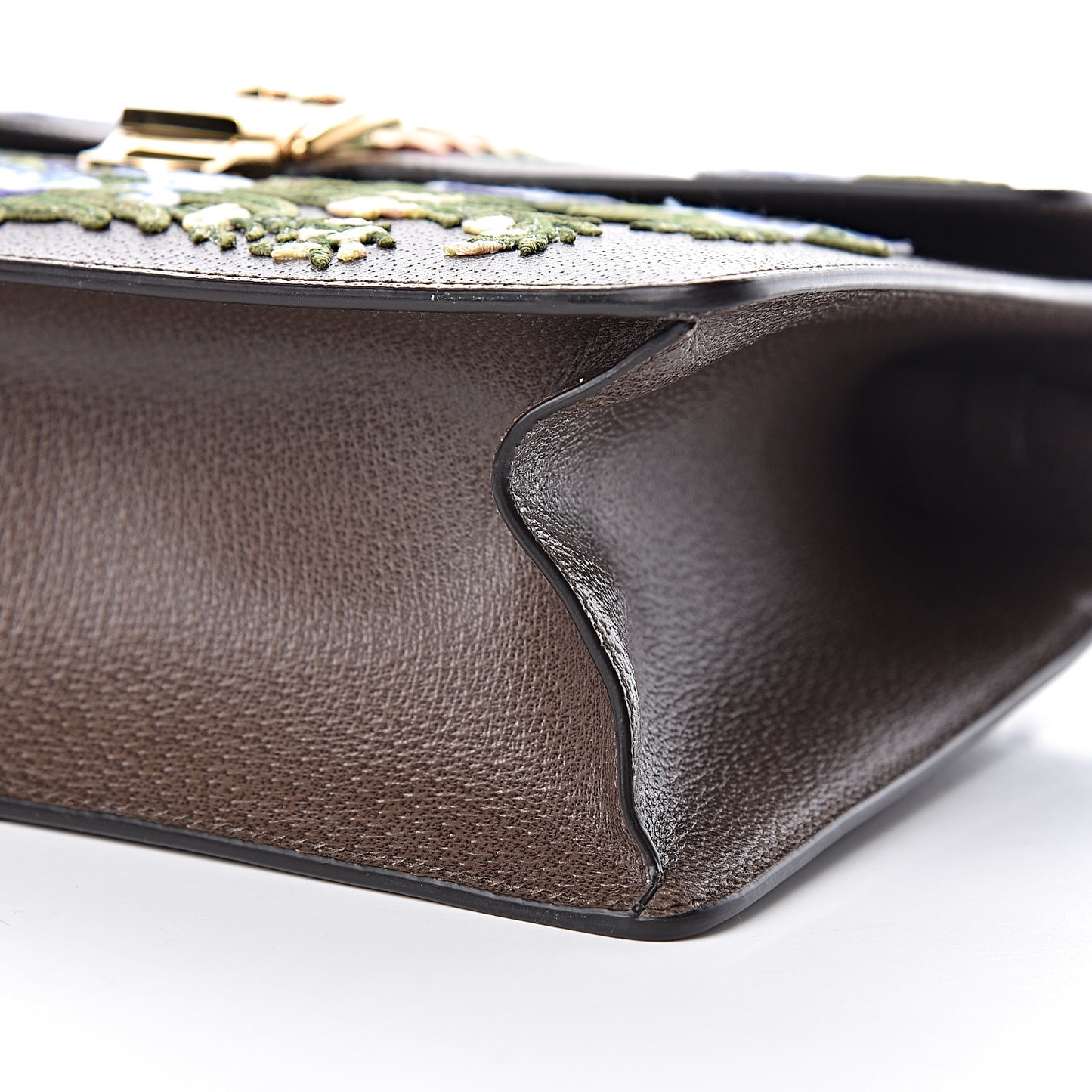 Calfskin Embroidered Medium Sylvie Top Handle Bag New Acero Multicolor