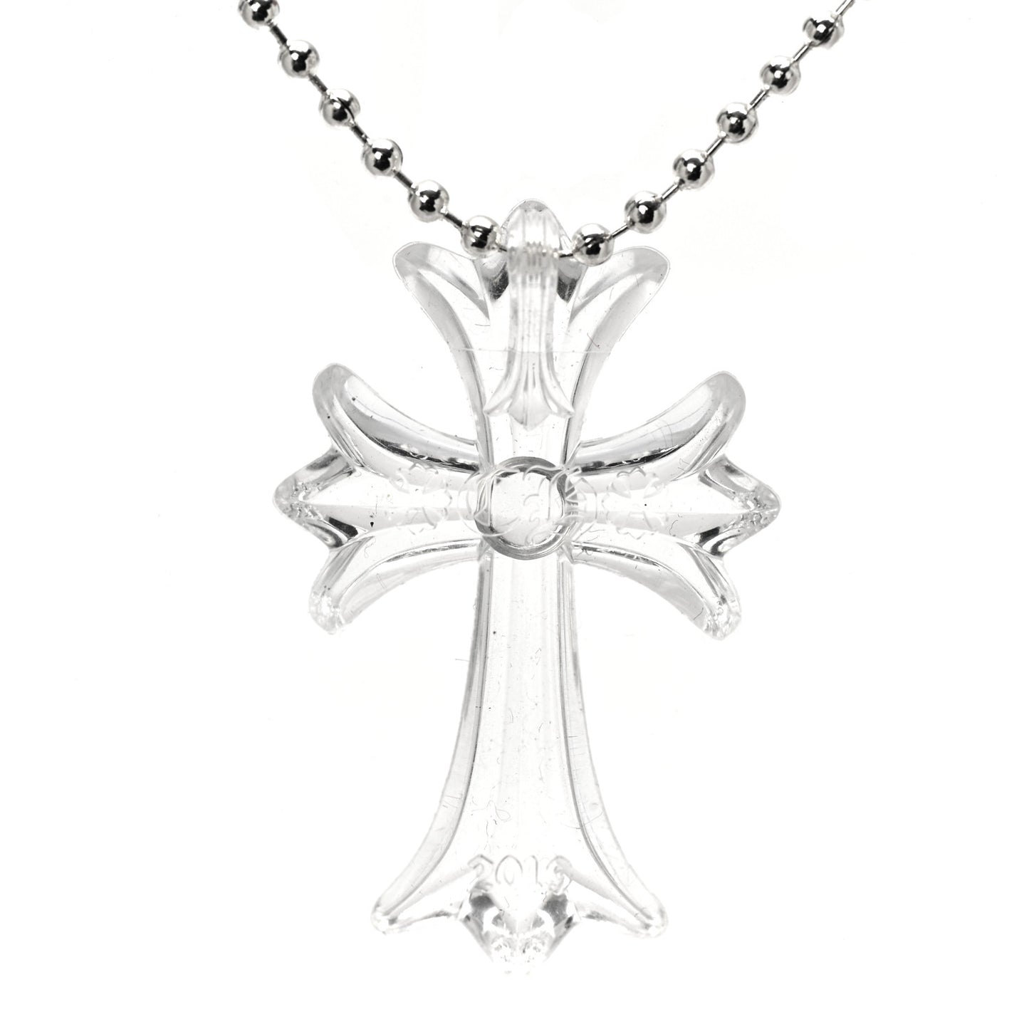 Metal Silicone Silichrome Cross Pendant Necklace Clear